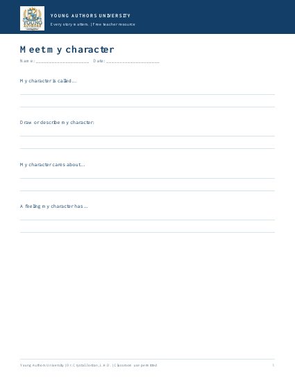 Preview of Meet My Character