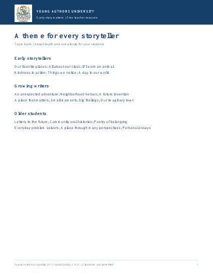 Preview of Classbook Theme & Topic Bank