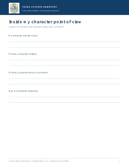 Preview of Grade 4 Character Perspective Pack